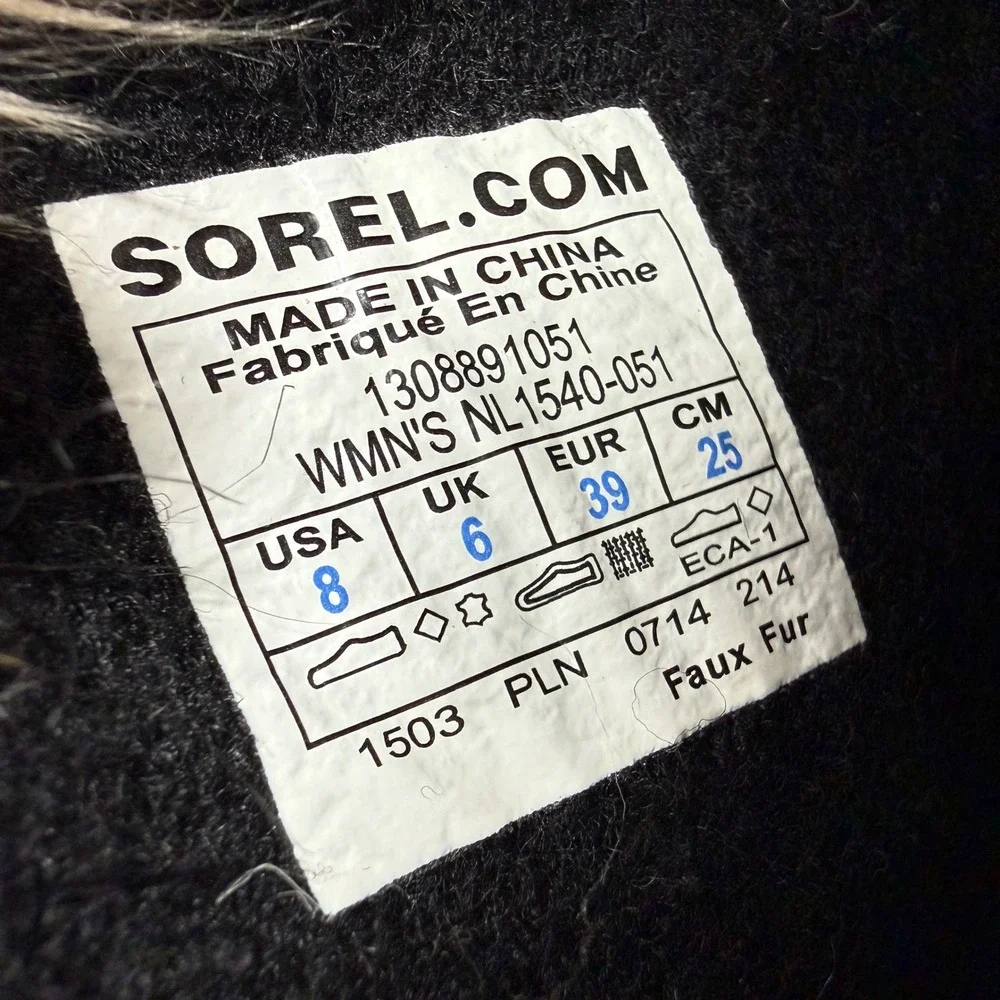 Sorel Joan of Arctic Tall Winter Boots Women 8 39 Waterproof Faux Fur Snow Gray